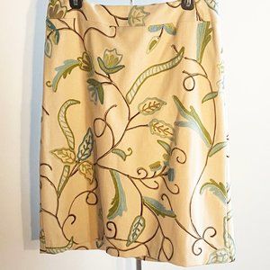 LOFT A-line Embroidered Skirt, Perfect Condition